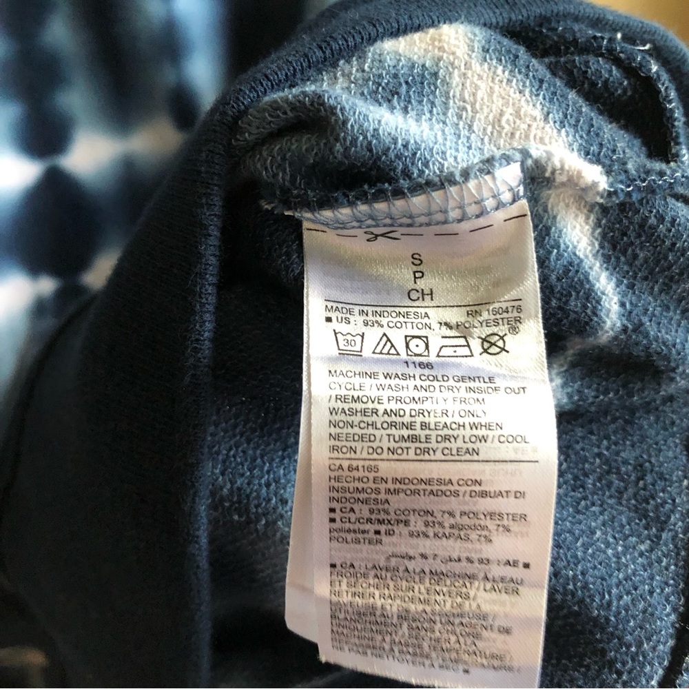 Old Navy Tie- Dye Vintage Style Sweatshirt. Blue and White. Size Small - Picture 8 of 8